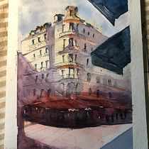 Mein Kursprojekt: Architektonische Zeichnung mit Aquarell und Tinte. Sketching, Drawing, Watercolor Painting, Architectural Illustration, Sketchbook & Ink Illustration project by katjakrause18 - 09.18.2021