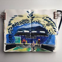 My project in Pictorial Sketchbook with Gouache course. Traditional illustration, Sketching, Drawing, Architectural Illustration, Sketchbook, and Gouache Painting project by Hanna Shvaikova - 09.19.2021