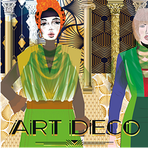 My project in Art Deco Style for Digital Illustration course. Traditional illustration, Fine Arts, Poster Design, and Digital Illustration project by Diyah - 09.20.2021