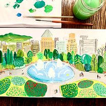 My project in Pictorial Sketchbook with Gouache course. Traditional illustration, Sketching, Drawing, Architectural Illustration, Sketchbook, and Gouache Painting project by Kaye Shu - 09.20.2021