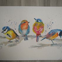 My project in Artistic Watercolor Techniques for Illustrating Birds course. Traditional illustration, Watercolor Painting, Realistic Drawing, and Naturalistic Illustration project by lena_tsch - 09.21.2021