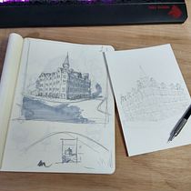 Un comienzo.... Sketching, Drawing, Watercolor Painting, Architectural Illustration, Sketchbook, Ink Illustration, Traditional illustration, Architecture, and Artistic Drawing project by alejandrafromthejungle - 09.22.2021