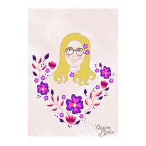 Meu projeto do curso: Retrato ilustrado com elementos botânicos. Un progetto di Illustrazione tradizionale, Illustrazione digitale, Illustrazione botanica e Disegno digitale di Daiane Maia - 22.09.2021
