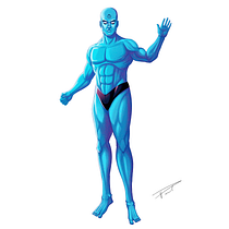 Dr Manhattan. Un progetto di Illustrazione tradizionale, Character design, Fumetto, Disegno a matita e Disegno anatomico di Victor Pacheco - 22.09.2021