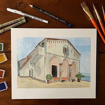 My project in Architectural Sketching with Watercolor and Ink course. Sketching, Drawing, Watercolor Painting, Architectural Illustration, Sketchbook & Ink Illustration project by Agnes Eile - 10.04.2021