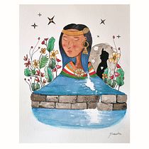 "La doncella de Pumapungo". Acuarela versus gouache. Traditional illustration, Fine Arts, Painting, Watercolor Painting, Children's Illustration, and Gouache Painting project by Josep Lluís Martín Salazar - 09.27.2021