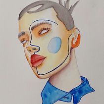 Meu projeto do curso:  Retratos expressivos em aquarela. Traditional illustration, Fine Arts, Painting, Watercolor Painting, and Portrait Drawing project by Alan Machado - 09.23.2021