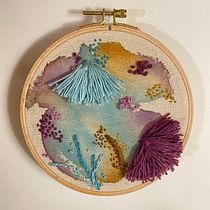 Mi Proyecto del curso: Técnicas básicas de bordado y acuarela. Painting, Watercolor Painting, and Embroider project by Victoria Flores Mendoza - 09.23.2021