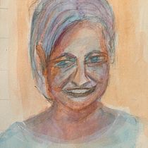 My project in Artistic Portrait with Watercolors course. Fine Arts, Painting, Portrait Drawing, and Watercolor Painting project by Safinaz Osman - 09.25.2021