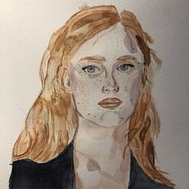 My project in Watercolor Portrait from a Photo course. Traditional illustration, Watercolor Painting, and Portrait Drawing project by naomimaria - 09.26.2021
