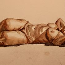 Mein Kursprojekt: Menschliche Figur mit Aquarell. Un progetto di Illustrazione tradizionale, Belle arti, Pittura, Pittura ad acquerello, Disegno realistico e Disegno anatomico di Annika Hirsch - 27.09.2021