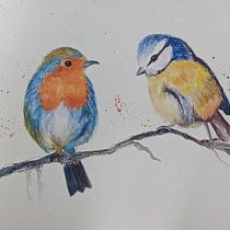 My project in Artistic Watercolor Techniques for Illustrating Birds course. Traditional illustration, Watercolor Painting, Realistic Drawing, and Naturalistic Illustration project by suman_bagde - 09.27.2021