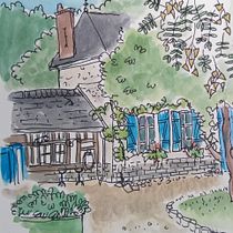 My project in Urban Sketching: Express Your World in a New Perspective course. Un projet de Illustration traditionnelle, Esquisse , Dessin, Aquarelle, Illustration architecturale , et Carnet de croquis de trudy voos - 27.09.2021
