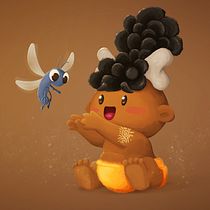 Bebê das Cavernas - Pintura digital de personagens: ilustre com luz e cor. Ilustração tradicional, Design de personagens, Ilustração digital, e Pintura digital projeto de Murilo de Oliveira - 25.09.2021