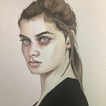 My project in Watercolor Portrait from a Photo course. Traditional illustration, Watercolor Painting, and Portrait Drawing project by janehopem - 09.29.2021