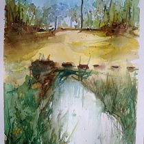 Meu projeto do curso: Paisagens naturais em aquarela. Projekt z dziedziny  Sztuki piękne,  Malarstwo i Malowanie akwarelą użytkownika Carlos Roberto Santos - 30.09.2021