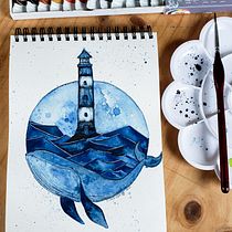 Mi Proyecto del curso: Técnicas modernas de acuarela. Un progetto di Illustrazione tradizionale, Belle arti, Pittura e Pittura ad acquerello di susita_riquelme5 - 26.09.2021