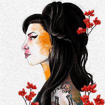 Retrato ilustrado con Procreate - Amy Winehouse. Ilustração tradicional, Ilustração vetorial, Ilustração digital, e Desenho de retrato projeto de Ariel Antonio - 30.09.2021