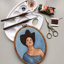 Meu projeto do curso: Criação de retratos bordados com aquarela. Un projet de Peinture, Aquarelle , et Broderie de Luisa Lacerda - 02.10.2021
