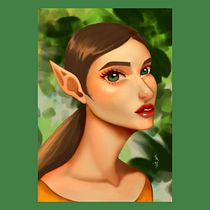 Meu projeto do curso: Retrato digital no Photoshop com um toque de fantasia - Elfa. Traditional illustration, Drawing, Digital Illustration, Portrait Drawing, Digital Drawing, and Digital Painting project by Nathalia Beatriz de Felipe - 10.02.2021