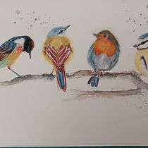 Mi Proyecto del curso: Acuarela artística para ilustración de aves. Traditional illustration, Watercolor Painting, Realistic Drawing, and Naturalistic Illustration project by racali78 - 10.03.2021