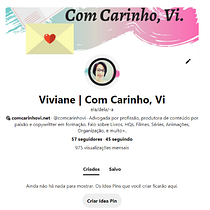 Com Carinho, Vi - Meu projeto do curso: Pinterest Business como ferramenta de marketing. Information Design, Digital Marketing, and Social Media project by Viviane Vaz - 10.02.2021