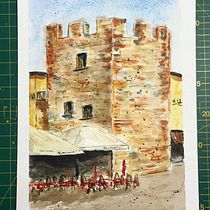 My project in Architectural Sketching with Watercolor and Ink course. Sketching, Drawing, Watercolor Painting, Architectural Illustration, Sketchbook & Ink Illustration project by lynn_cox_1 - 10.04.2021
