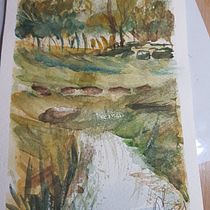 Mi Proyecto del curso: Paisajes naturales en acuarela. Projekt z dziedziny  Sztuki piękne,  Malarstwo i Malowanie akwarelą użytkownika Analia Torres - 04.10.2021