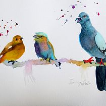 Mon projet du cours : Techniques artistiques d'aquarelle pour illustrer les oiseaux. Traditional illustration, Watercolor Painting, Realistic Drawing, and Naturalistic Illustration project by Dominique Martel - 10.04.2021