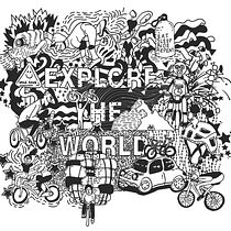 Explore the world by bike. Traditional illustration, Digital Illustration, and Vector Illustration project by Antonia Papaioannou - 10.05.2021