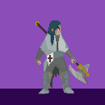 Mi Proyecto del curso: Animación de personajes en pixel art para videojuegos - GUERRERO Ein Projekt aus dem Bereich Animation von Figuren, Videospiele, Pixel Art und Videospielentwicklung von Mario Villarreal - 06.10.2021