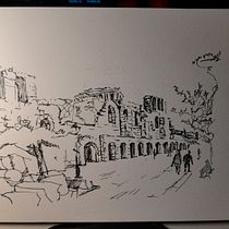 My project in Architectural Sketching with Watercolor and Ink course. Sketching, Drawing, Watercolor Painting, Architectural Illustration, Sketchbook & Ink Illustration project by j v - 10.06.2021