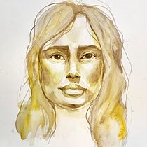 Meu projeto do curso: Retrato artístico em aquarela. Fine Arts, Painting, Watercolor Painting, and Portrait Drawing project by carolina bonani - 10.06.2021