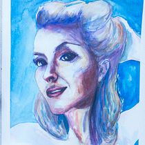 Mon projet du cours : Portrait artistique à l’aquarelle. Fine Arts, Painting, Watercolor Painting, and Portrait Drawing project by Josepha JORDANA - 10.07.2021