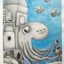 Mi Proyecto del curso: Dibujo de animales fantásticos en grafito y acuarela. Painting, Pencil Drawing, Drawing, Watercolor Painting, and Artistic Drawing project by Alex Lizarraga - 10.09.2021