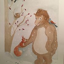 My project in Animal Characters in Watercolor for Children’s Books course. Traditional illustration, Fine Arts, Painting, Drawing, Watercolor Painting, Children's Illustration, and Narrative project by claudia_martinowski - 10.10.2021