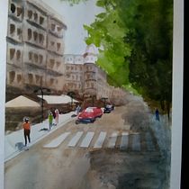 My project in Urban Landscapes in Watercolor course. Un progetto di Pittura ad acquerello, Belle arti e Illustrazione architettonica di Annika Oksanen - 10.10.2021