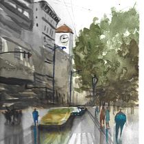 Tentativo di paesaggio plastico. Un progetto di Pittura ad acquerello, Belle arti e Illustrazione architettonica di Antonella Cicconi - 10.09.2021