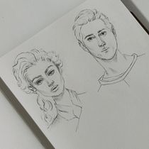 Meu projeto do curso: Caderno de retratos: explore o rosto humano. Projekt z dziedziny Sketching,  R, sunek, Portret,  R, sunek art, st i czn użytkownika Sabrina Eliza Rodrigues - 10.10.2021