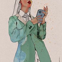 My project in Illustrated Portraits with Procreate course. Ilustração tradicional, Ilustração vetorial, Ilustração digital, e Desenho de retrato projeto de Юлия Федосеева - 11.10.2021