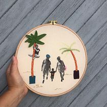 Mon projet du cours : Broderie de photos sur tissu. Photograph, Collage, Paper Craft, Printing, Embroider, and DIY project by Aurelie Belloncle - 10.12.2021