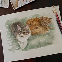 My project in Expressive Animal Portraits in Watercolor course. Un projet de Illustration traditionnelle, Aquarelle, Dessin réaliste et Illustration naturaliste de Delaram Mowatt - 12.10.2021