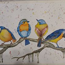 Mi Proyecto del curso: Acuarela artística para ilustración de aves. Traditional illustration, Watercolor Painting, Realistic Drawing, and Naturalistic Illustration project by Virginia Daga - 10.12.2021