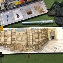 Il mio progetto del corso: Urban Sketching. Un proyecto de Ilustración tradicional, Bocetado, Dibujo, Pintura a la acuarela, Ilustración arquitectónica, Sketchbook y Arte urbano de Monica Di Maggio - 13.10.2021