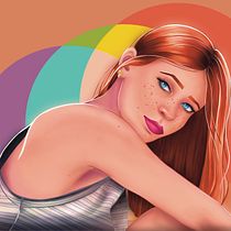 My project in Female Character Portraits in Procreate course. Projekt z dziedziny Trad, c, jna ilustracja, Ilustracja c, frowa, R, sunek c i frow użytkownika Joanna Sutkowska - 13.10.2021