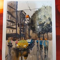 Mi Proyecto del curso: Paisajes urbanos en acuarela. Un projet de Aquarelle, Beaux Arts et Illustration architecturale de Cristian - 14.10.2021