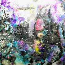 Mon projet du cours : Techniques modernes d’aquarelle galaxie. Traditional illustration, Fine Arts, Painting, and Watercolor Painting project by Ambre Claude - 10.12.2021