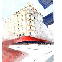 My project in Architectural Sketching with Watercolor and Ink course. Sketching, Drawing, Watercolor Painting, Architectural Illustration, Sketchbook & Ink Illustration project by jeanrivers - 10.14.2021