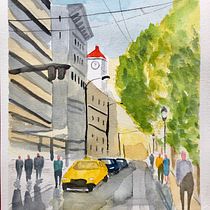 Mi Proyecto del curso: Paisajes urbanos en acuarela. Un projet de Aquarelle, Beaux Arts et Illustration architecturale de photoglobetrotter2006 - 14.10.2021