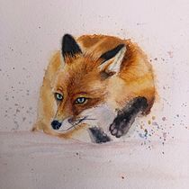 My version of a crawling fox. Un projet de Illustration traditionnelle, Aquarelle, Dessin réaliste et Illustration naturaliste de Mai-Lin Backers - 15.10.2021